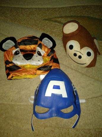 Карнавальные маски тигр обезьяна капитан Америка костюм