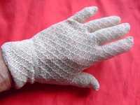 Rękawiczki ażur przedwojenne bawełna damskie rozmiar S-M-L rozciągliwe