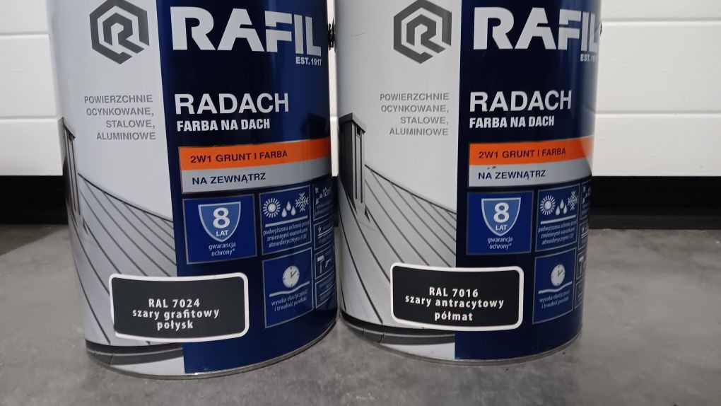 Farba Rafil Radach szary grafitowy RAL7024 5L