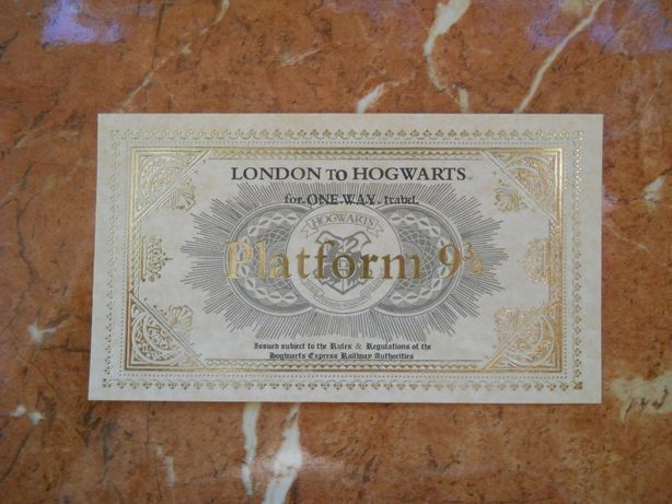 Билет на поезд в Хогвартс платформа 9 3/4 Гарри Поттер игрушка сувенир