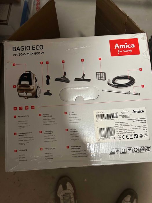 Odkurzacz Amica Bagio Eco VM 3045 na gwarancji