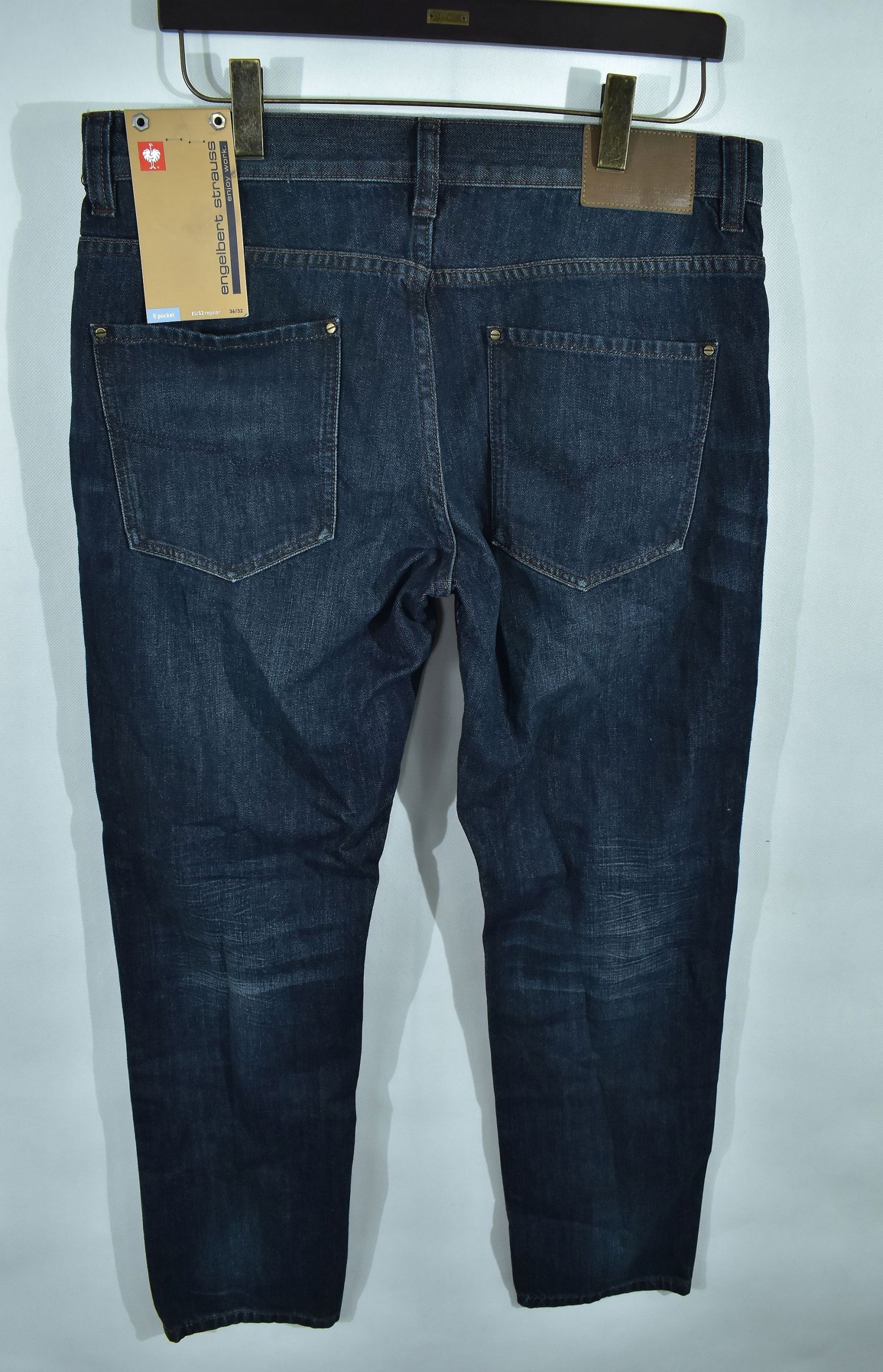 Engelbert Strauss 5 Pocket Męskie Spodnie Jeansowe W36 L32 Nowe 52