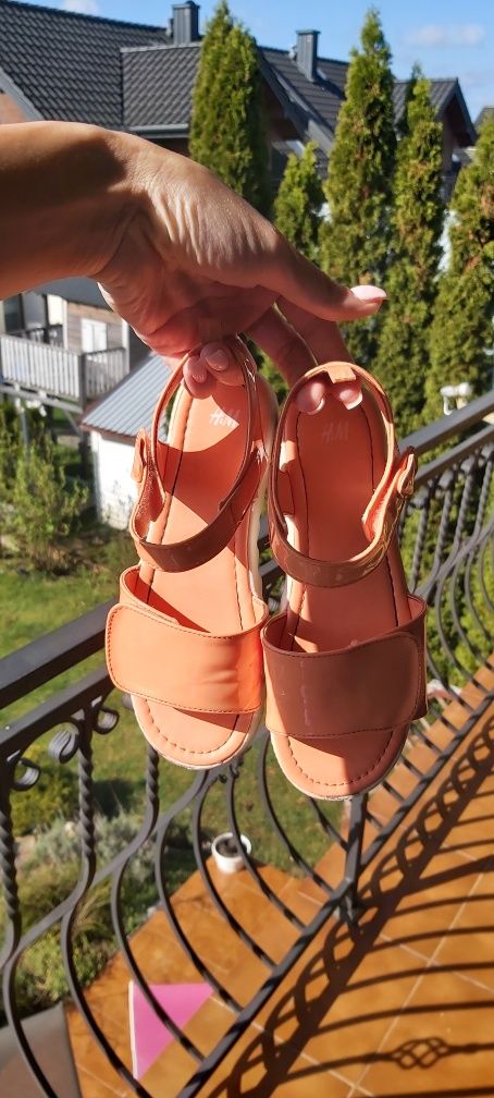 Sandały letnie h&m buty klapki na lato dziewczęce na rzepy