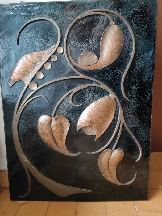 Panel ścienny metaloplastyka – miedź, ręczna praca, 40×31 cm
Panel ści