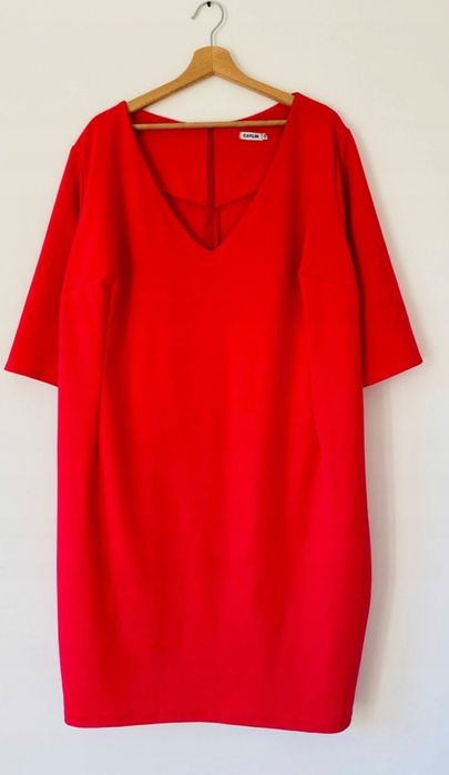 MIDI czerwona sukienka r48/52