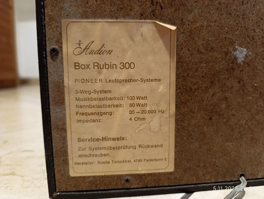 RADMOR 5102 Te + 2x Audion Bo Rubin 300