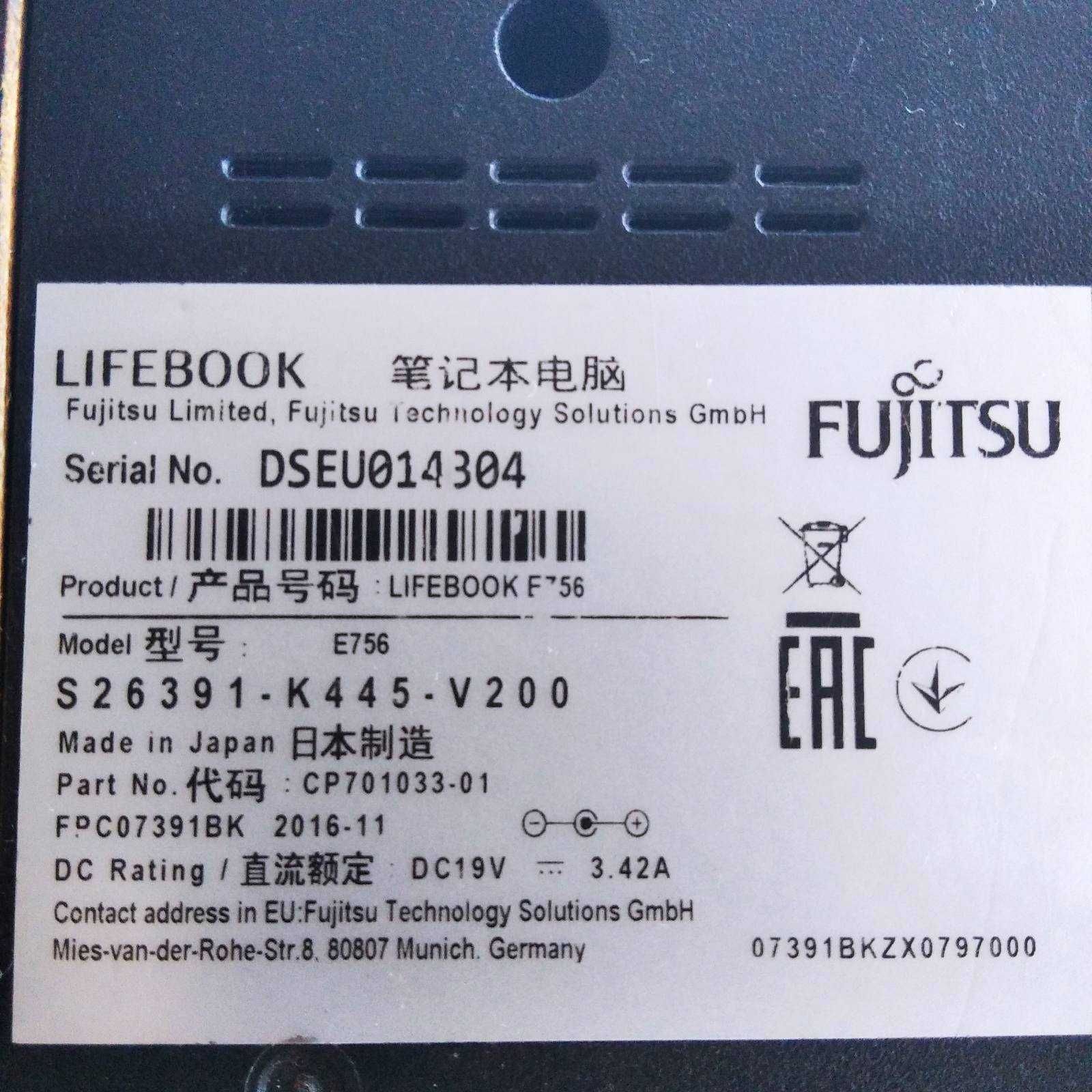 Ноутбук Fujitsu LifeBook E756 15.6\I5-5200U\SSD 256 GB
