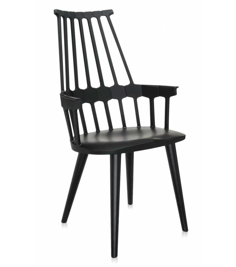 Cadeira de madeira preta marca Kartell (Modelo Comback Black)
