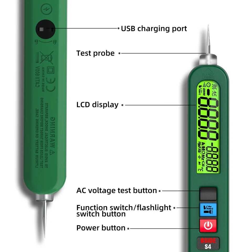 Tester czujnik napięcia BSIDE S4 w formie długopisu 12V-300V