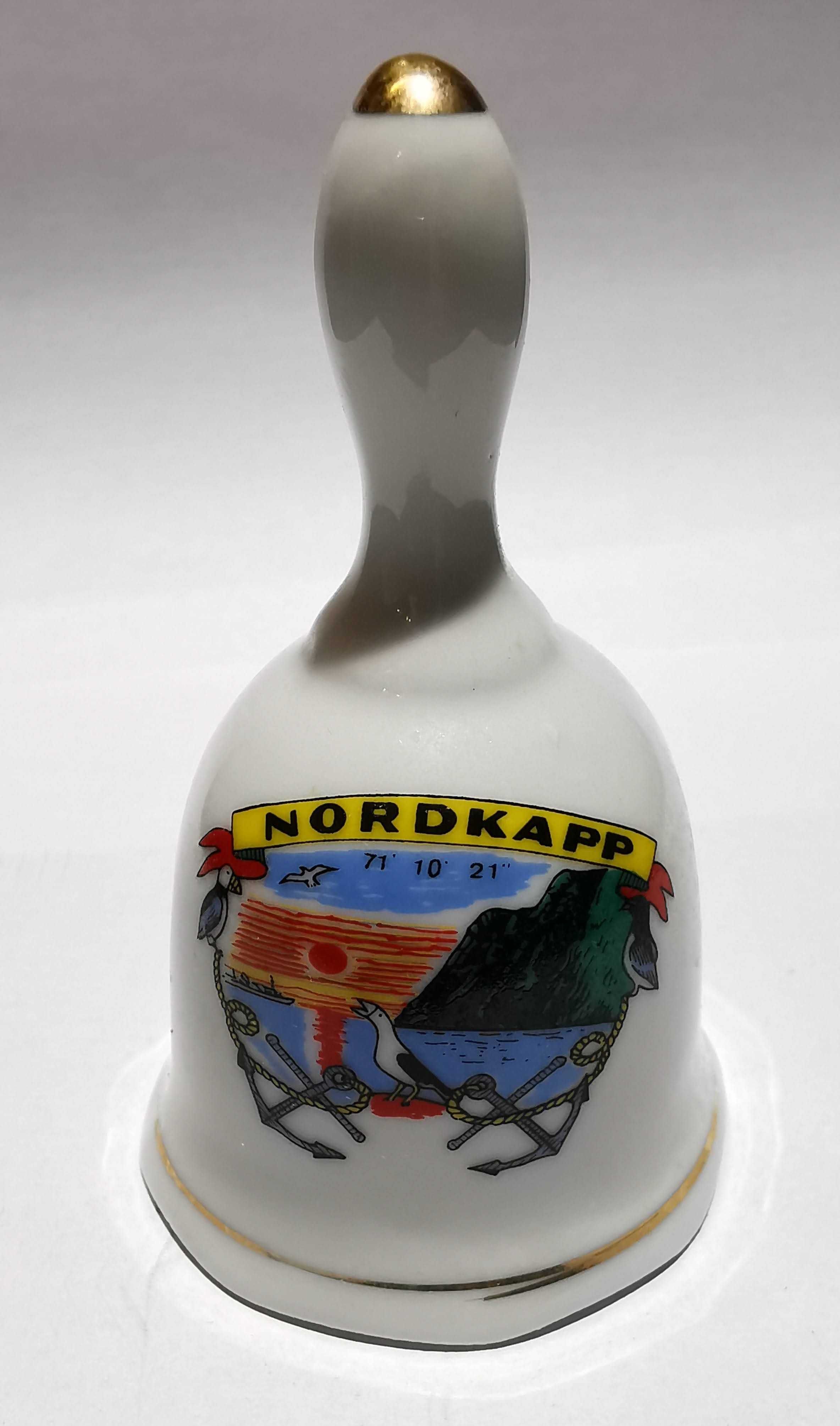Figurka porcelana dzwonek Nordkapp Norwegia
