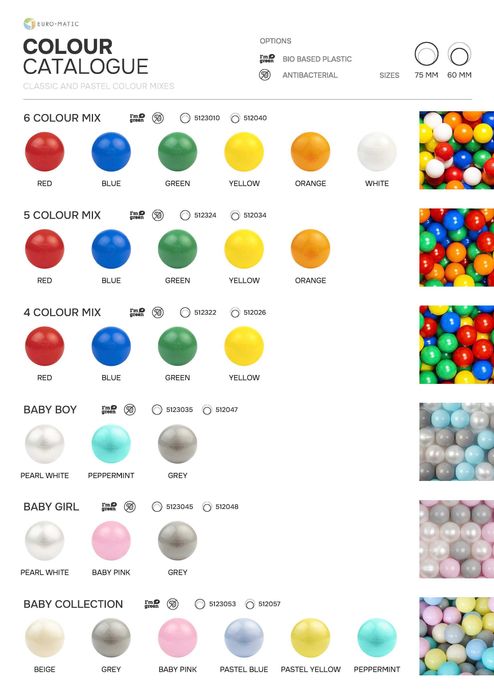 Bolas para piscina de bolas infantil - 500 bolas - 60mm