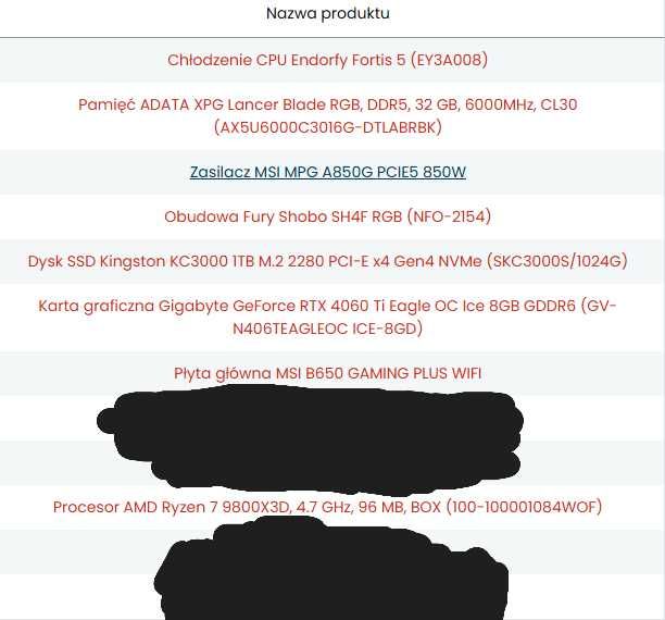Ryzen 7 9800X3D /  RTX 4060 TI 8 GB DDR6/ PC/Komputer/Gaming/Praca