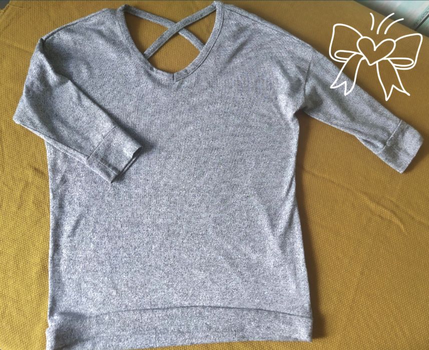 Bluzka szara S M #stylsportowy #stylelegancki rękaw 3/4