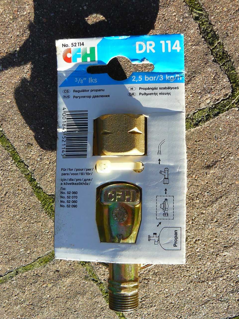 CFH Niemiecki regulator ciśnienia butli gazowej propan DR 114 2,5 bar.