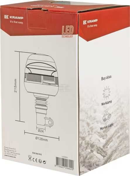 Lampa błyskowa LED, 24W 12/24V na uchwyt, elastyczna Kramp kogut