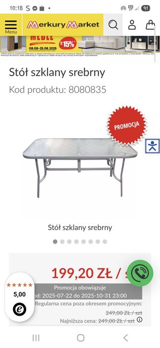 Nowy stół ogrodowy