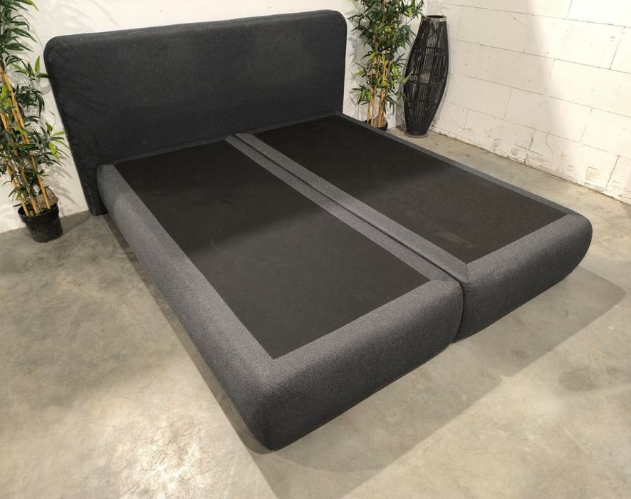 Ładne szare łóżko kontynetalne 180x200 z materacem.  Dowóz