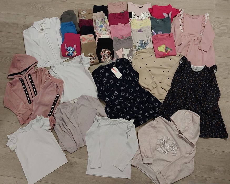 Ubranka dla dziewczynki 116 - duża paczka po 1 dziecku.