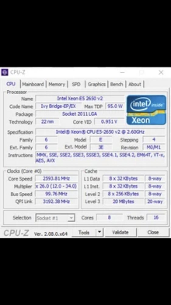 Мать(x79) + 2650v2 Проц (8 яд. 16 потоков)