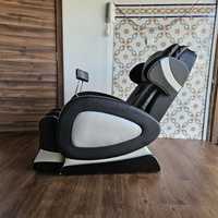 Cadeira de massagens com ecrã couro artificial preto como nova