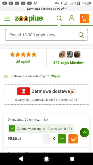 Nowa kurtka ubranko dla psa zooplus r. M