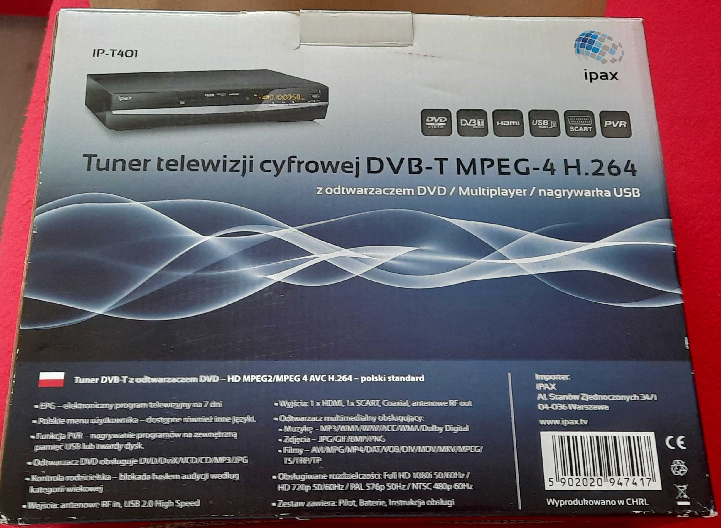 IPAX IP-T401  tuner DVB-T z odtwarzacz DVD