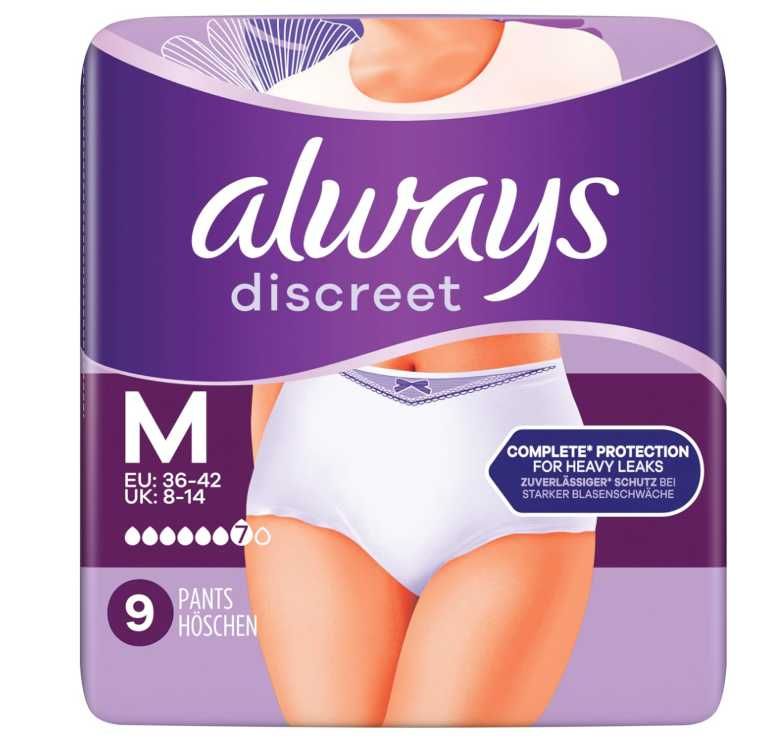 Pieluchomajtki Always Discreet r. M 9 sztuk