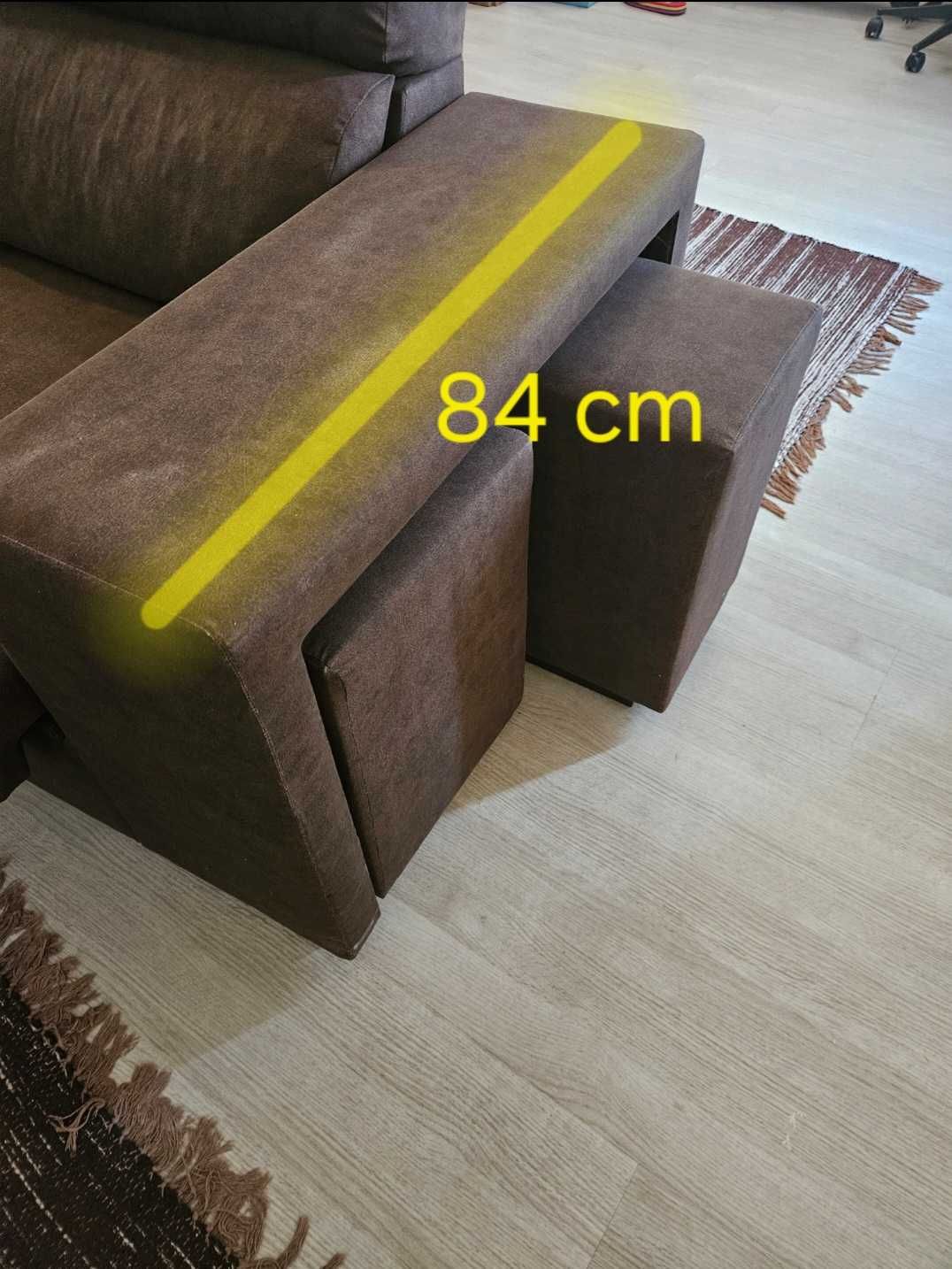 Sofá, chaise longue castanho como novo