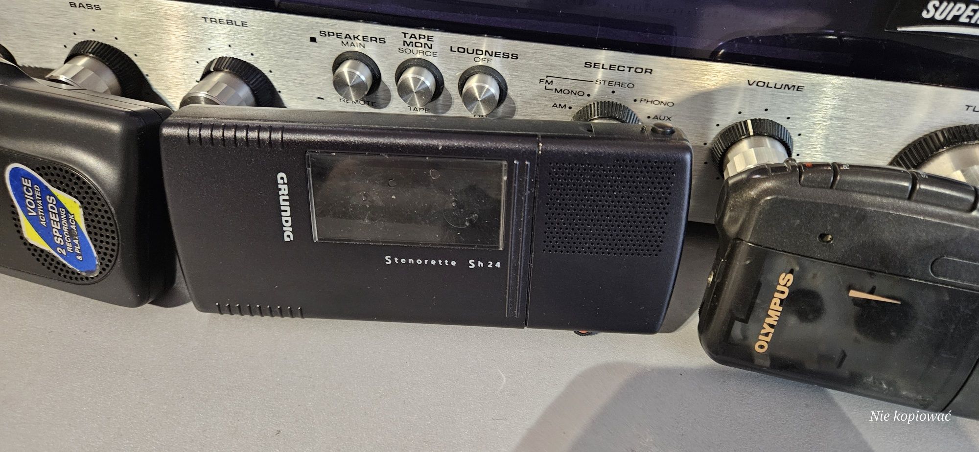 3 dyktafony kasetowe olympus Grundig stenorette sh24