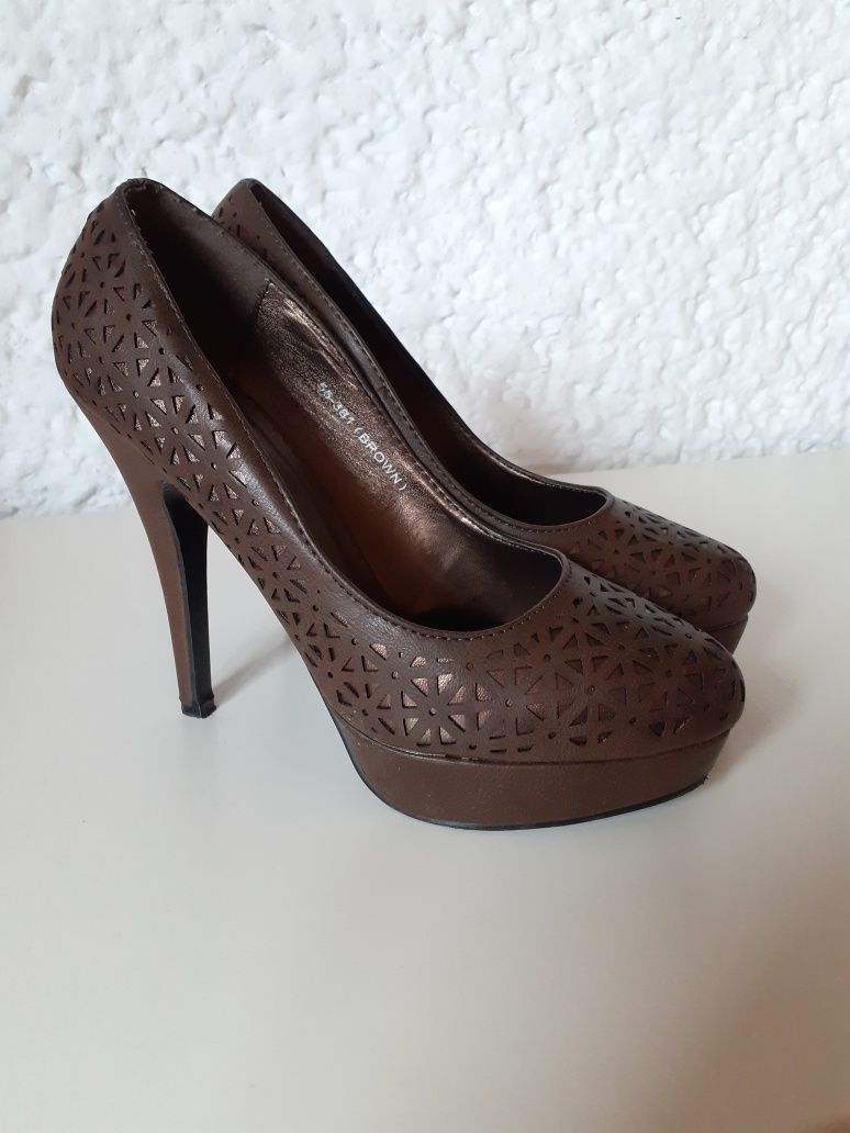 Szpilki r 38 buty na obcasie, czółenka na platformie, półbuty