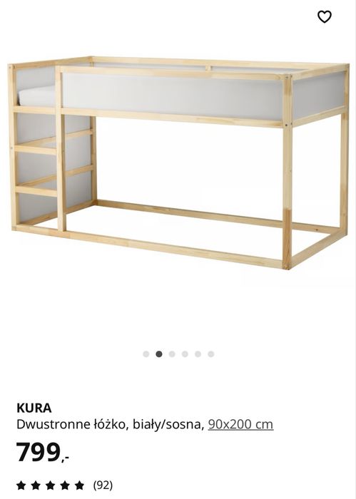 Łóżko piętrowe KURA IKEA
