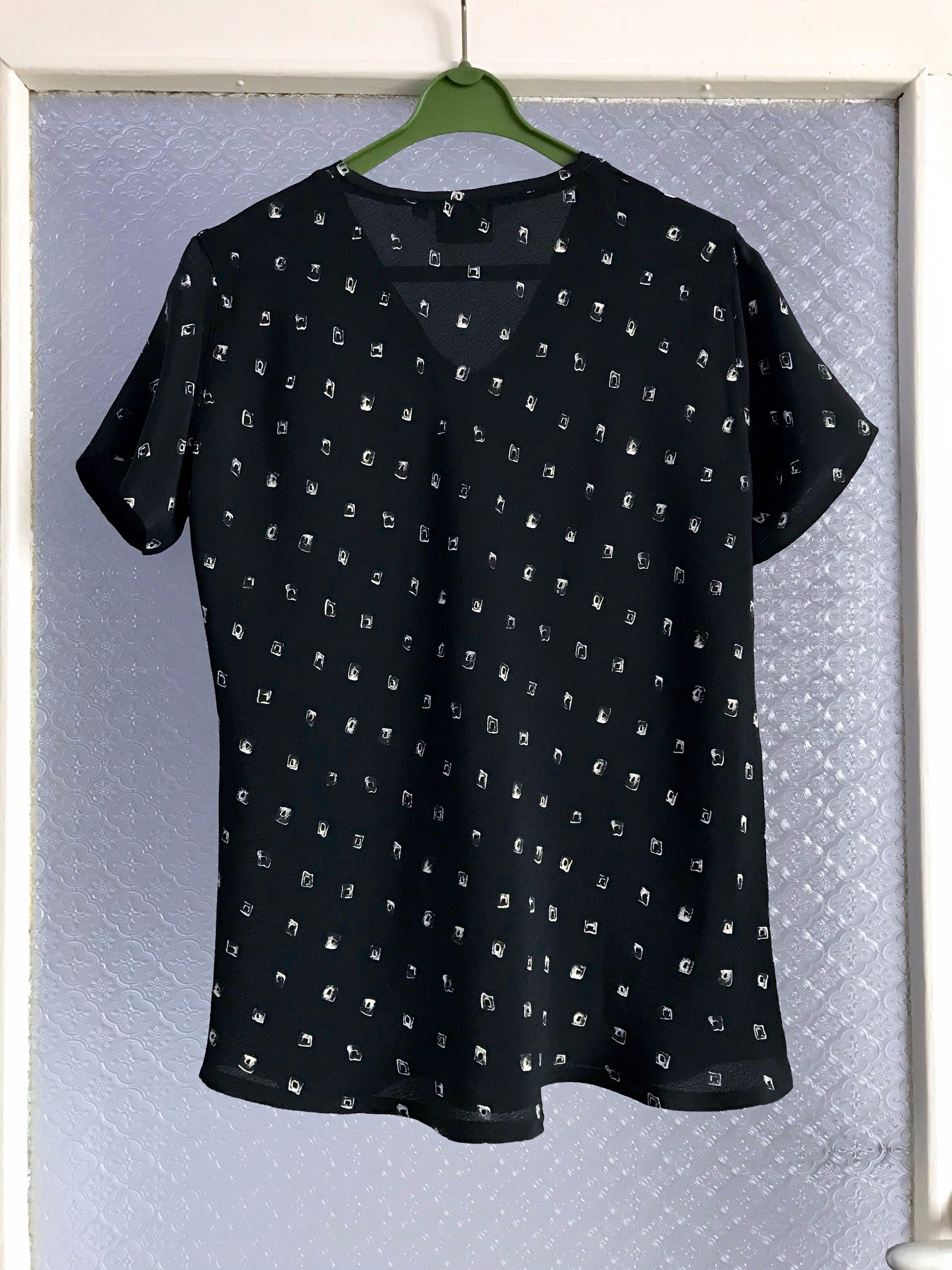 Czarna bluzka wiskozowa vintage, lata 90., retro