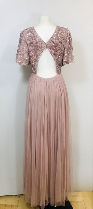 Cudna maxi sukienka tiulowa z ozdobna górą