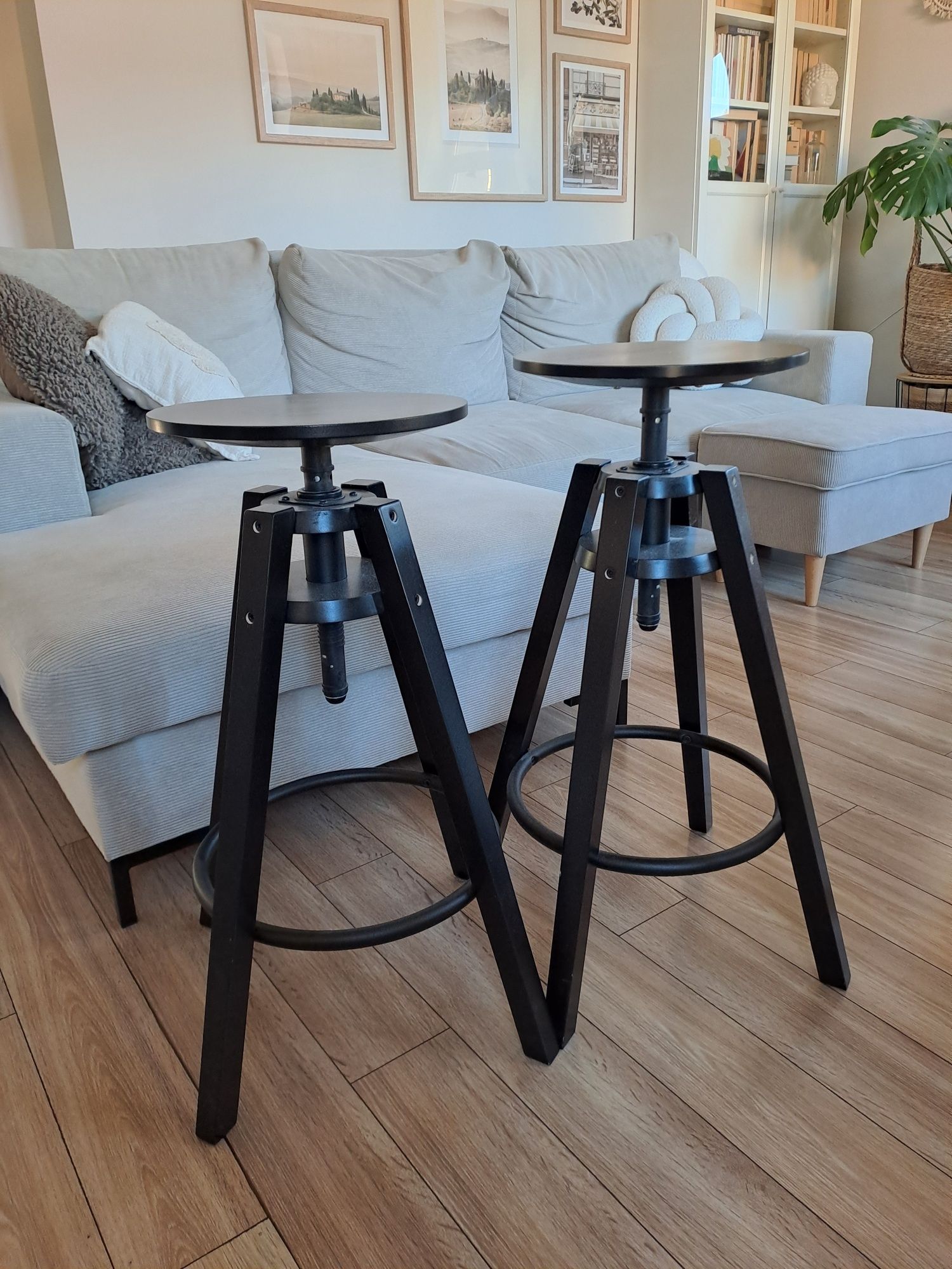 Stołek barowy hoker 2szt czarne IKEA Dalfred