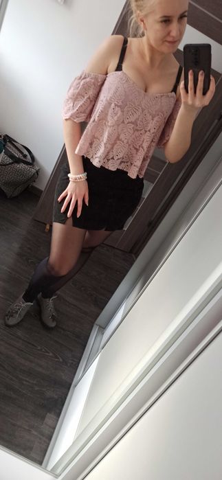 Koronkowa bluzka damska NA SYLWESTRA hiszpanka Stradivarius NA IMPREZĘ