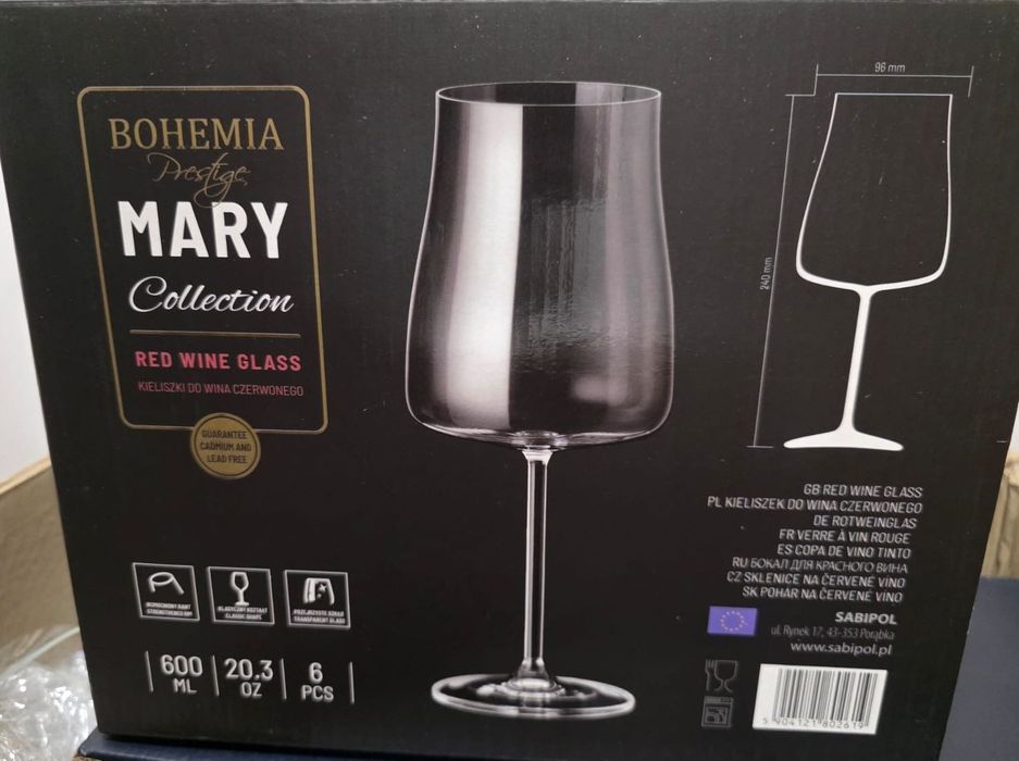 Kieliszki do wina BOHEMIA Mary 600ml 6szt