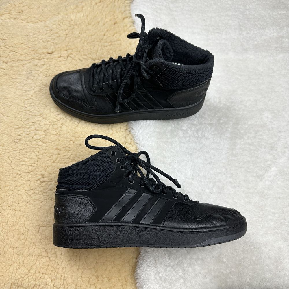 Buty Adidas Hoops 2.0 mid zimowe ocieplane męskie winter shoes boots