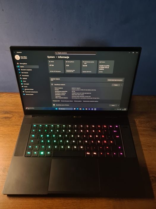 Laptop Razer Blade 15 i7-9750H 16GB RAM RTX2070 Max-Q SSD 512GB