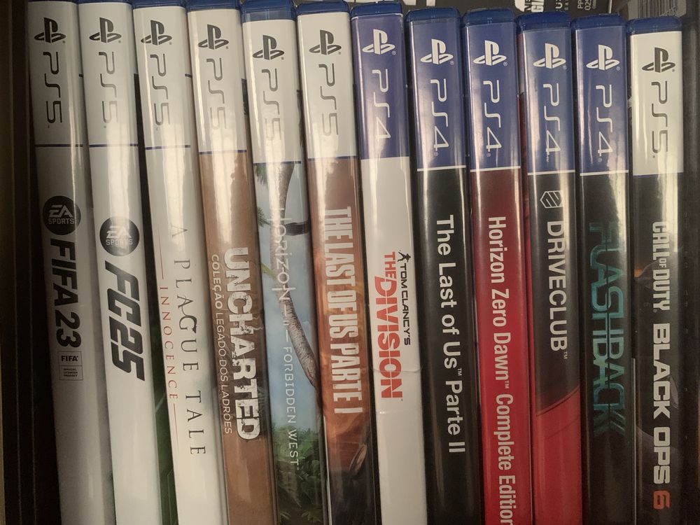 PS5 consola + 2 comandos + 12 jogos