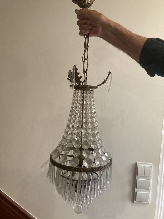 Candeeiro lustre de vidrinhos cristal