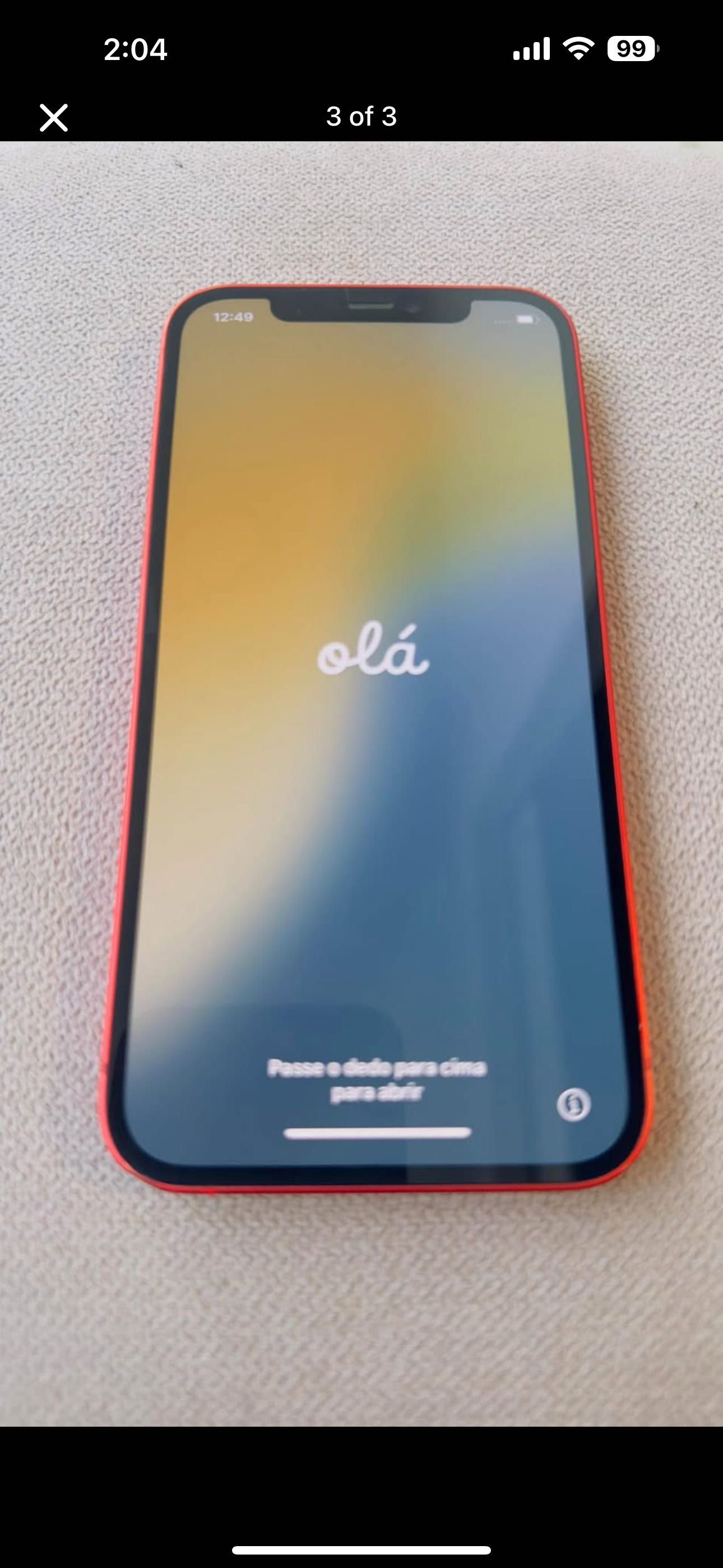 Vendo iPhone 12 (PRODUCT)RED de 64GB em excelente estado,