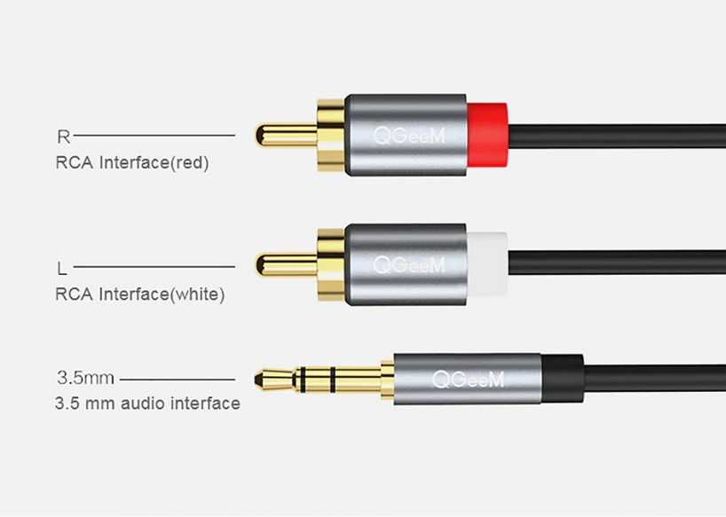 Kabel audio 3,5mm MINI JACK- 2x Cinch RCA / Jack - 2 x cinch 2metry