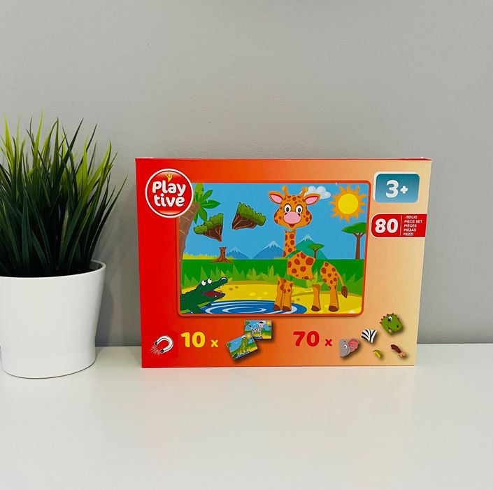 Playtive układanka magnetyczna zwierzątka Safari 80 elementów 3+