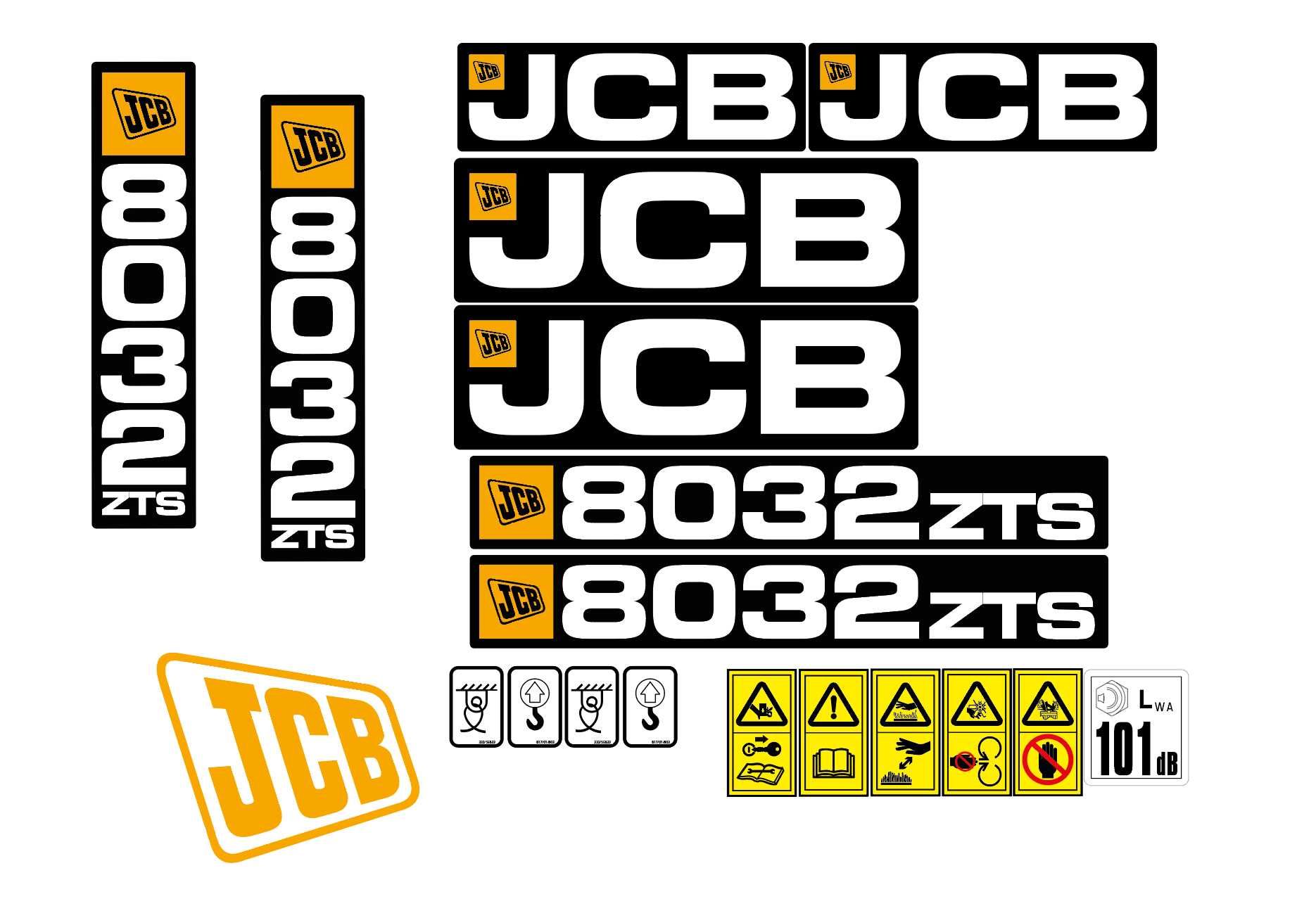Наклейки jcb 3cx-4cx, jcb 531-70 agri, manitou, cat, js145, js220,8030