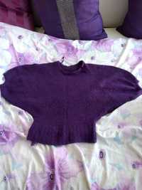 Sweterek z krótkim rękawem fioletowy