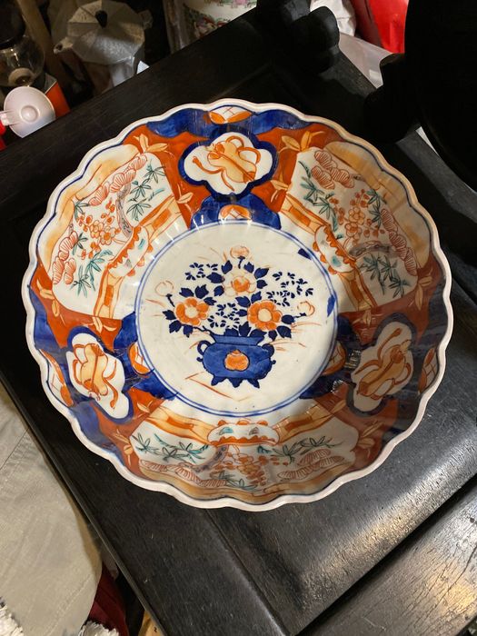 Taça Porcelana Chinesa Séc XIX Imari 25,5 cm