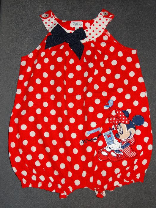 Rampers body Disney myszka Minnie 12-18m 80-86cm kokardka aplikacja