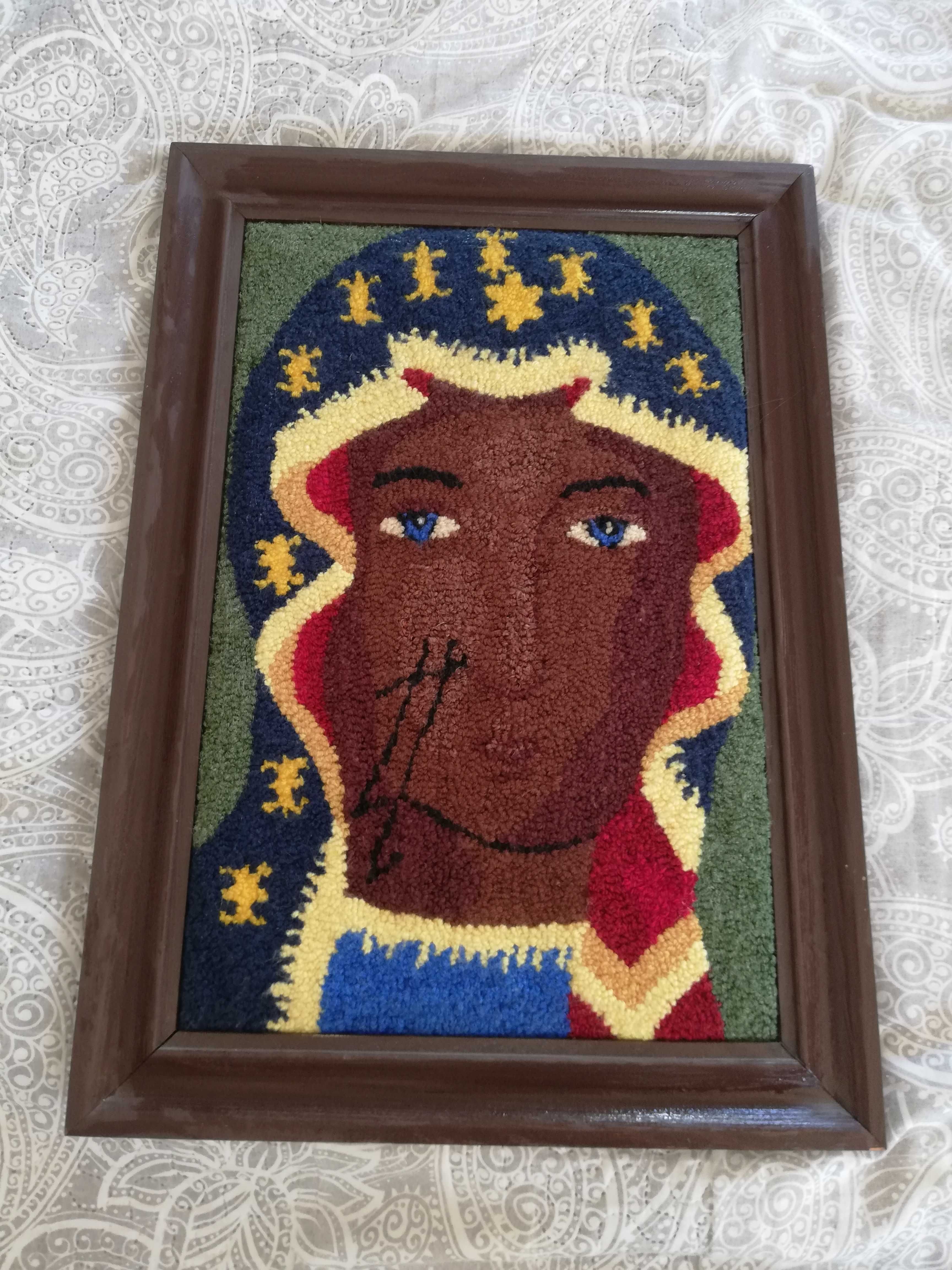 Obraz Maryi ręcznie utkany duży gobelin 40x56cm