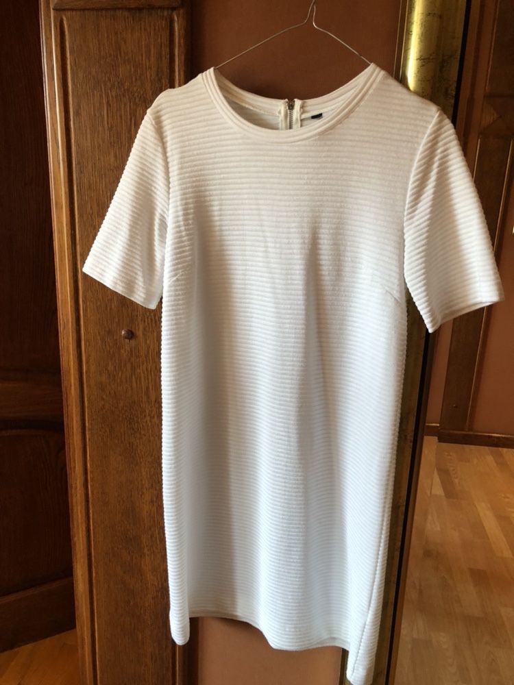 Biała sukienka w prążki, H&M 36/ 38, S / M