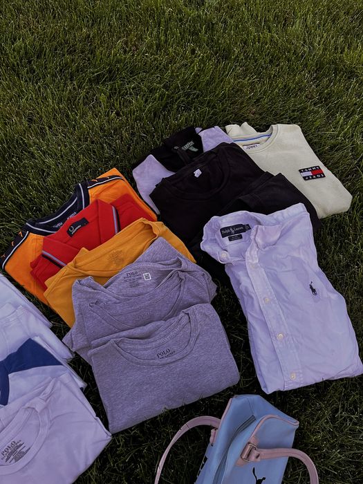 Box markowych ubrań 22 sztuk  ralph lauren adidas hilfiger puma mix